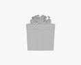 White Gift Box With Red Ribbon 01 3d model