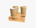 Biodegradable Cups With Cardboard Holder Modelo 3d