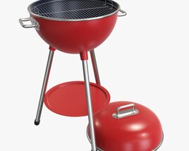 Charcoal Kettle Steel Grill Bbq With Lid Modelo 3d