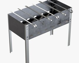 Charcoal Steel Grill Bbq Skewer 3D 모델 
