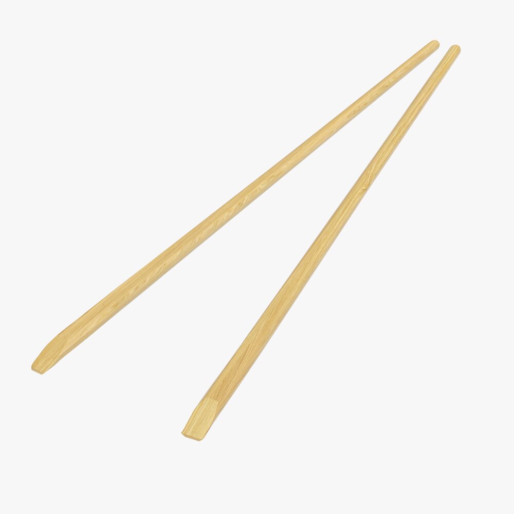 Chopsticks Wooden Separated 3D 모델 