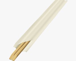 Chopsticks Wood In Paper Packaging 3D-Modell