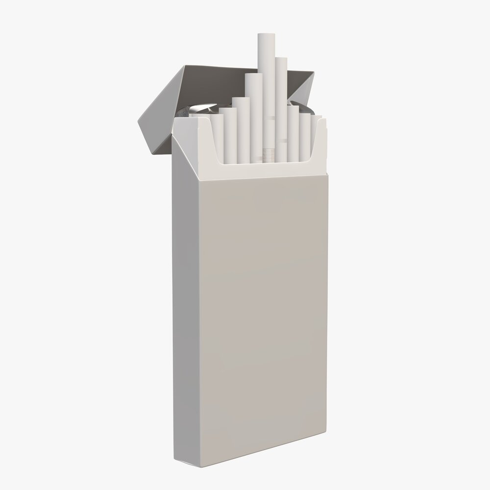 Cigarettes Super Slim Pack Opened V2 3D模型