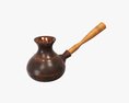 Coffee Pot With Wooden Handle 3D 모델 