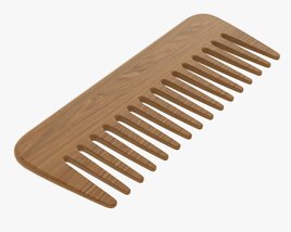 Hair Comb Wooden Type 1 Modello 3D