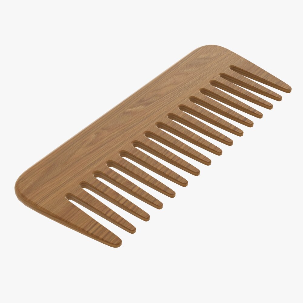 Hair Comb Wooden Type 1 3D model