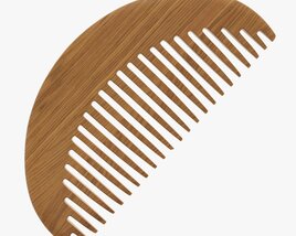 Hair Comb Wooden Type 2 3D model
