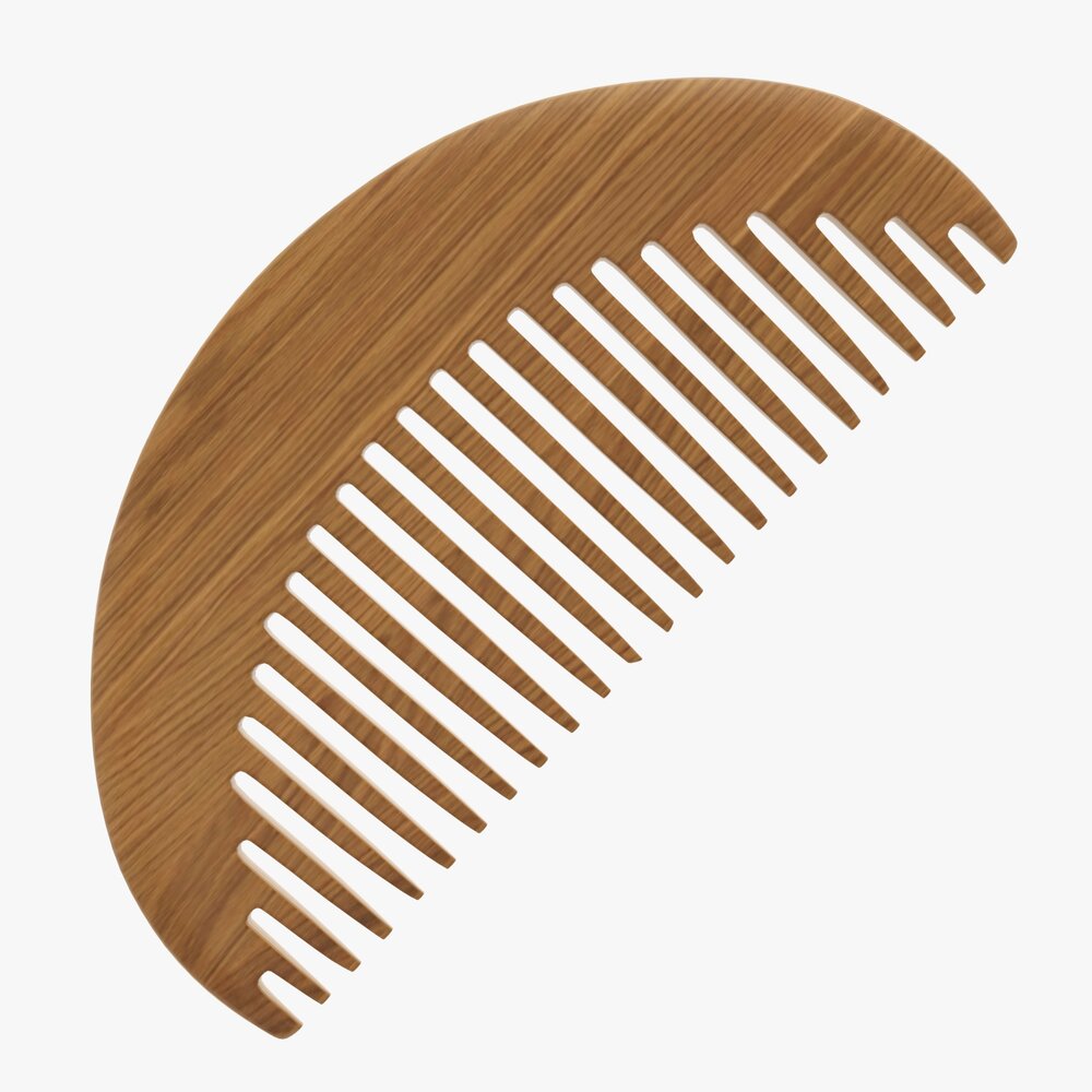 Hair Comb Wooden Type 2 3D模型