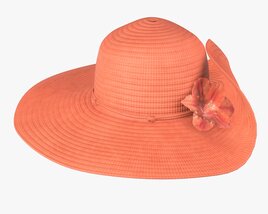 Floppy Summer Female Woman Hat Orange 3D模型