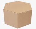 Hexagonal Paper Box Packaging Closed 01 Corrugated Cardboard 3D 모델 