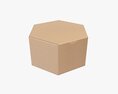 Hexagonal Paper Box Packaging Closed 01 Corrugated Cardboard Modelo 3d