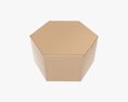 Hexagonal Paper Box Packaging Closed 01 Corrugated Cardboard Modello 3D