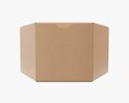 Hexagonal Paper Box Packaging Closed 01 Corrugated Cardboard Modelo 3D