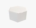 Hexagonal Paper Box Packaging Closed 01 Corrugated Cardboard White 3d model