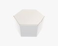 Hexagonal Paper Box Packaging Closed 01 Corrugated Cardboard White Modelo 3d