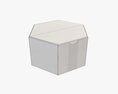 Hexagonal Paper Box Packaging Closed 01 Corrugated Cardboard White 3D модель