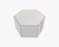 Hexagonal Paper Box Packaging Closed 01 Corrugated Cardboard White Modello 3D