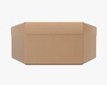 Hexagonal Paper Box Packaging Closed 02 Corrugated Cardboard 3D модель