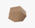 Hexagonal Paper Box Packaging Closed 02 Corrugated Cardboard Modèle 3d