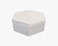 Hexagonal Paper Box Packaging Closed 02 Corrugated Cardboard White 3D-Modell