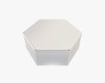 Hexagonal Paper Box Packaging Closed 02 Corrugated Cardboard White Modelo 3d