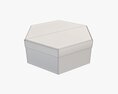 Hexagonal Paper Box Packaging Closed 02 Corrugated Cardboard White Modelo 3D