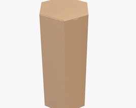 3D model of Hexagonal Paper Box Packaging Closed 03 Corrugated Cardboard