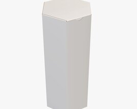 Hexagonal Paper Box Packaging Closed 03 Corrugated Cardboard White Modèle 3D