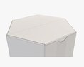 Hexagonal Paper Box Packaging Closed 03 Corrugated Cardboard White 3D-Modell