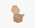 Hexagonal Paper Box Packaging Open 01 Corrugated Cardboard Modelo 3D