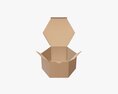Hexagonal Paper Box Packaging Open 01 Corrugated Cardboard 3d model