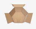 Hexagonal Paper Box Packaging Open 01 Corrugated Cardboard Modèle 3d