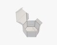 Hexagonal Paper Box Packaging Open 01 Corrugated Cardboard 3D модель