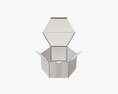 Hexagonal Paper Box Packaging Open 01 Corrugated Cardboard Modelo 3D