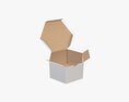 Hexagonal Paper Box Packaging Open 01 Corrugated Cardboard White 3D модель