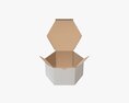 Hexagonal Paper Box Packaging Open 01 Corrugated Cardboard White Modello 3D