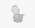 Hexagonal Paper Box Packaging Open 01 Corrugated Cardboard White 3D模型