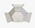 Hexagonal Paper Box Packaging Open 01 Corrugated Cardboard White 3D 모델 