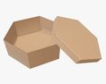 Hexagonal Paper Box Packaging Open 02 Corrugated Cardboard Modelo 3D