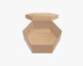 Hexagonal Paper Box Packaging Open 02 Corrugated Cardboard Modello 3D