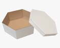 Hexagonal Paper Box Packaging Open 02 Corrugated Cardboard White 3D модель