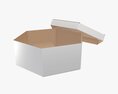 Hexagonal Paper Box Packaging Open 02 Corrugated Cardboard White 3D-Modell