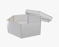 Hexagonal Paper Box Packaging Open 02 Corrugated Cardboard White Modèle 3d