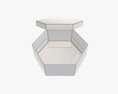 Hexagonal Paper Box Packaging Open 02 Corrugated Cardboard White 3D модель