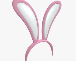 Headband Bunny Ears Pink 3D модель