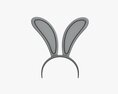 Headband Bunny Ears Pink Modello 3D