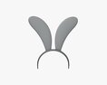 Headband Bunny Ears Pink Modello 3D