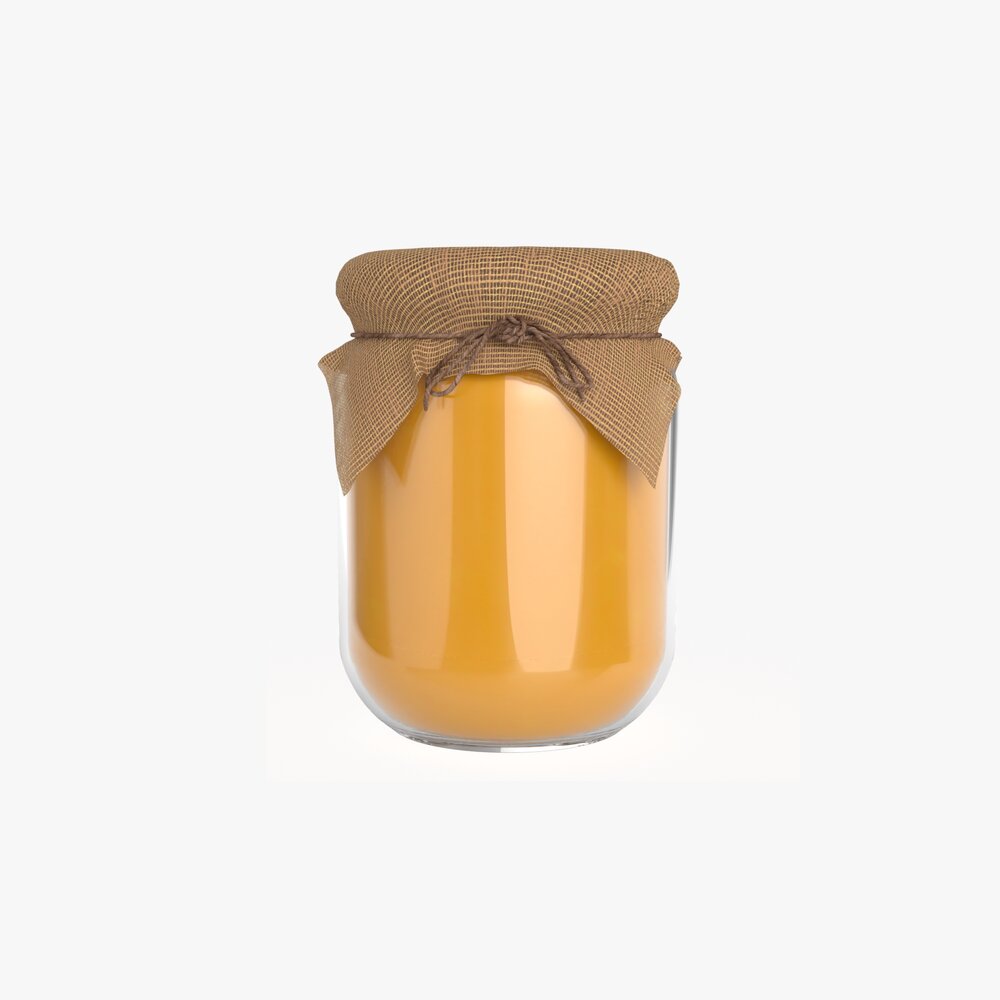 Honey Jar With Fabric 3D-Modell