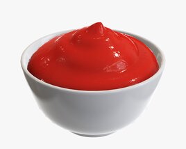 Ketchup Tomato Sauce In Bowl Modèle 3D
