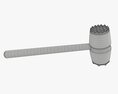 Meat Tenderizer Wooden Hammer Metal Endings 3D-Modell